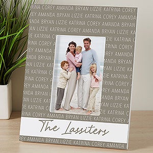 Family Repeating Name Personalized Picture Frame - Vertical