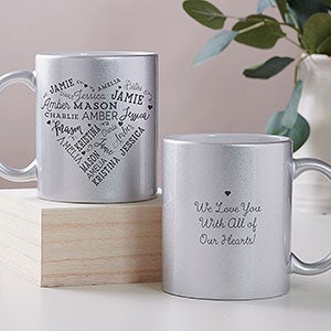 Close to Her Heart Personalized 11 oz. Silver Glitter Coffee Mug-27355-S