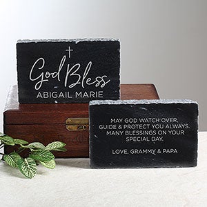 God Bless Engraved Marble Keepsake