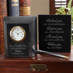 Personalized Graduation Marble Clock - Behind You, Before You - #27388