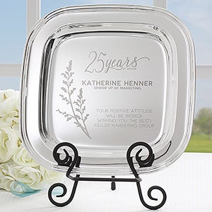 Retirement Gift Personalized Silver Tray