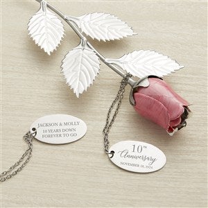 Anniversary Wishes Engraved Large Pink Keepsake Rose