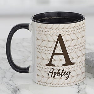 Sweater Monogram Personalized Coffee Mug 11oz Black