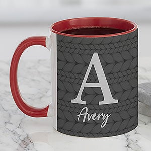 Sweater Monogram Personalized Coffee Mug 11oz Red