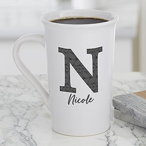 Sweater Monogram Personalized Latte Mug 16 oz White