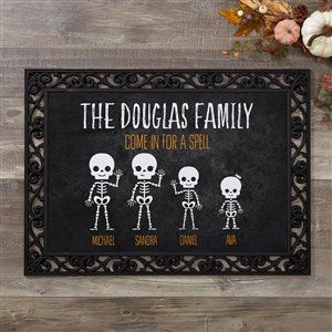 Personalized Skeleton Family Halloween Doormat - 18x27