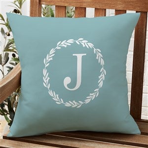Laurel Monogram Personalized Outdoor Throw Pillow - 20x20