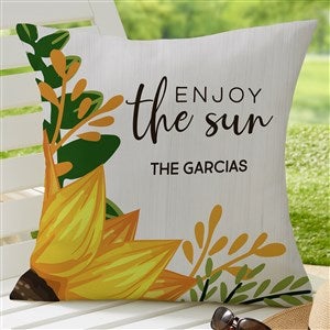 Summertime Sunflowers Personalized Outdoor Throw Pillow - 20x20
