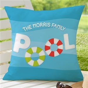 Pool Welcome Personalized Outdoor Throw Pillow - 20x20