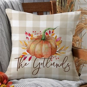 Autumn Watercolors Personalized Outdoor Throw Pillow - 20x20