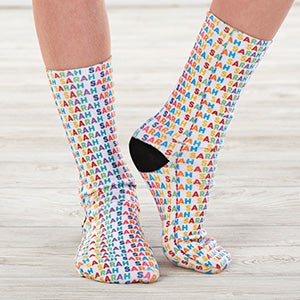 Vibrant Name for Her Personalized Kids Socks - #27554