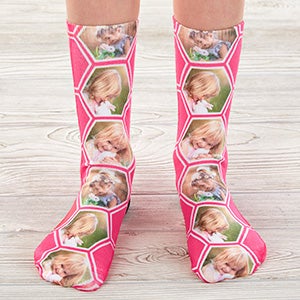 Geometric Personalized Kids Photo Socks