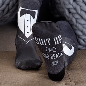 Suit Up Personalized Wedding Socks for Kids