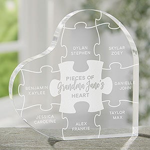 Personalized Heart Puzzle Keepsake - Pieces Of Her Heart - Unique Custom Gifts For Her