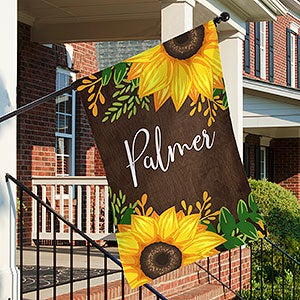 Summertime Sunflowers Personalized House Flag