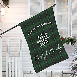 Christmas Plaid Personalized House Flag