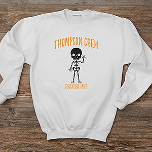 Skeleton Family Personalized Halloween Hanes Men's Crewneck Sweatshirt