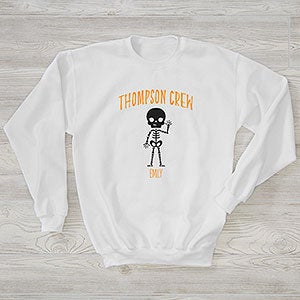 Skeleton Family Personalized Halloween Hanes Women's Crewneck Sweatshirt