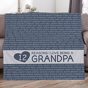 Reasons He Loves Being... Personalized 50x60 Plush Fleece Blanket