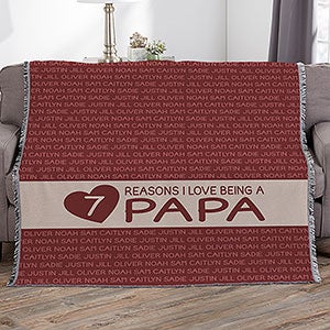 Reasons He Loves Being... Personalized 56x60 Woven Throw