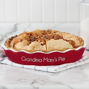 Personalized Classic Ceramic Pie Dish - Red