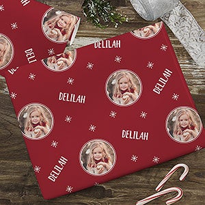 Holiday Photo Personalized Wrapping Paper Roll - 18ft Roll