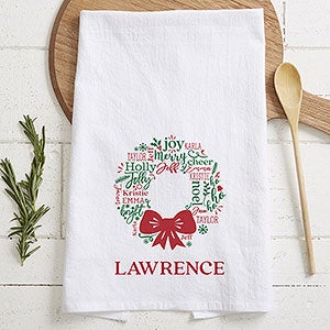 Monogrammed christmas kitchen shop towels