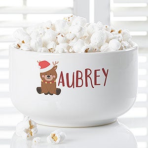 Holly Jolly Characters Personalized 14 oz. Reindeer Snack Bowl