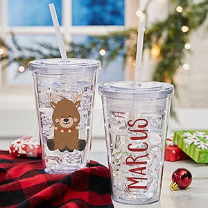 Holly Jolly Characters Personalized Insulated Reindeer Tumbler