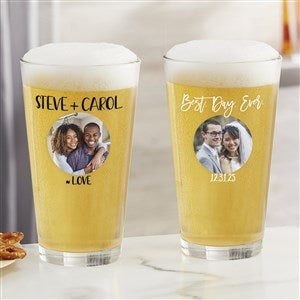 Photo Message For Couple Personalized 16oz Pint Glass