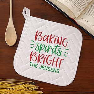 Baking Spirits Bright Personalized Adult Potholder