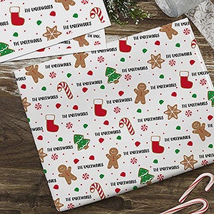 Baking Spirits Bright Personalized Wrapping Paper Sheets