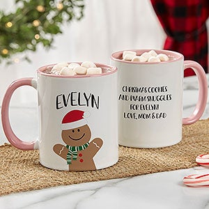 Baking Spirits Bright Personalized Christmas Mug 11 oz Pink