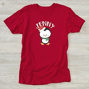 Holly Jolly Character Personalized Christmas Hanes Ladies T-Shirt