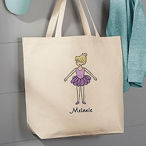 Ballerina Personalized Canvas Tote Bag - 20x15