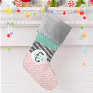 Yours Truly Personalized Grey Christmas Stockings