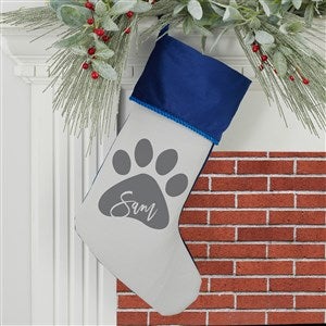 Pet Paw Personalized Blue Christmas Stockings