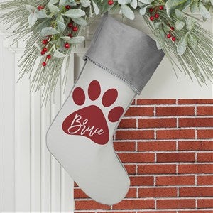 Pet Paw Personalized Grey Christmas Stockings