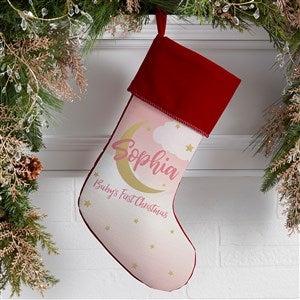 Beyond The Moon Personalized Burgundy Baby's First Christmas Stocking