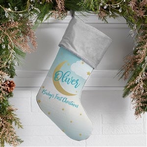 Beyond The Moon Personalized Grey Baby's First Christmas Stocking