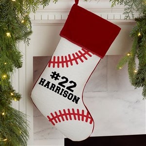 Baseball Personalized Burgundy Christmas Stocking