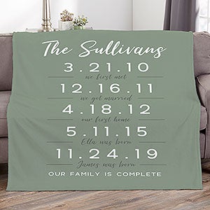 Memorable Dates Personalized 50x60 Plush Fleece Blanket