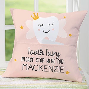 Tooth Fairy Personalized 18-inch Pocket Pillow