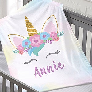 Unicorn Personalized 30x40 Baby Plush Fleece Blanket