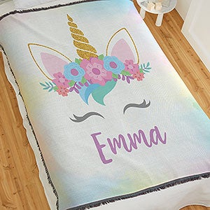 Unicorn Personalized 56x60 Woven Throw