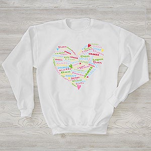 Her Heart of Love Personalized Hanes Crewneck Sweatshirt