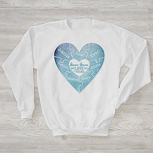 We Love You to Pieces Personalized Hanes Crewneck Sweatshirt