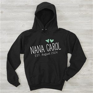 Grandma Established Personalized Hanes Hooded Sweatshirt