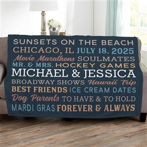 Relationship Memories Personalized 50x60 Plush Fleece Blanket