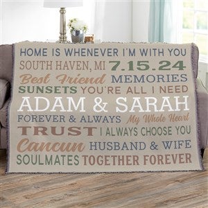 Relationship Memories Personalized 56x60 Woven Throw
